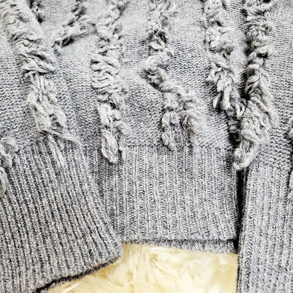 Lumiere Gray Knit Wool Blend Long Sleeves Contemporary Sweater New Size Large - Picture 10 of 10